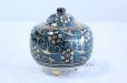 Photo2: Kutani Porcelain Japanese incense burner Aotibu tessen ten H10cm (2)