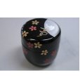 Photo1: Tea Caddy Japanese Natsume Echizen Urushi lacquer Matcha container yukigekka  (1)