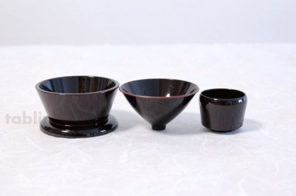 Photo1: Chajyogo funnel plastic lacquering for chaire and Natsume tea caddy