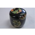 Photo1: Tea Caddy Japanese Natsume Echizen Urushi lacquer Matcha container hanamaru  (1)
