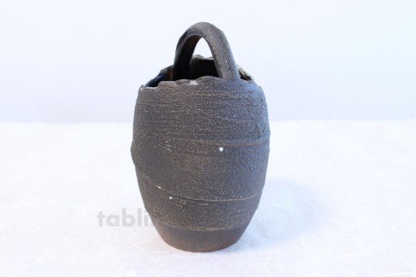Photo4: Shigaraki pottery Japanese vase teoke seki haze H18cm