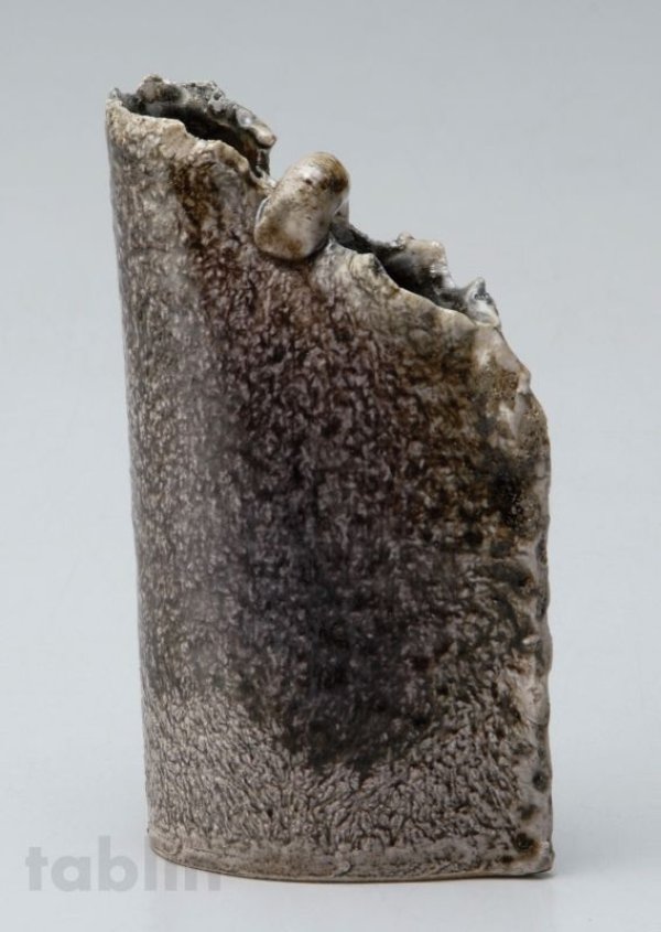 Photo9: Shigaraki pottery Japanese small vase shiun H 150mm