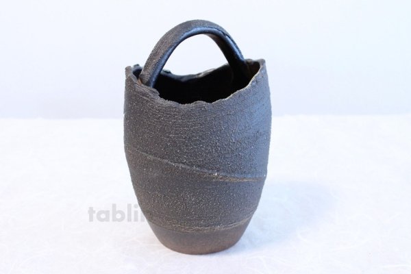 Photo5: Shigaraki pottery Japanese vase teoke seki haze H18cm