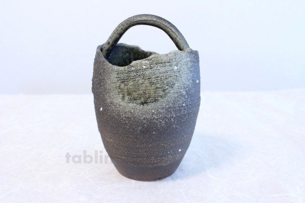 Photo2: Shigaraki pottery Japanese vase teoke seki haze H18cm