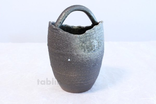 Photo3: Shigaraki pottery Japanese vase teoke seki haze H18cm