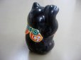 Photo3: Japanese Lucky Cat Kutani yaki ware Porcelain Maneki Neko Black 2 (3)