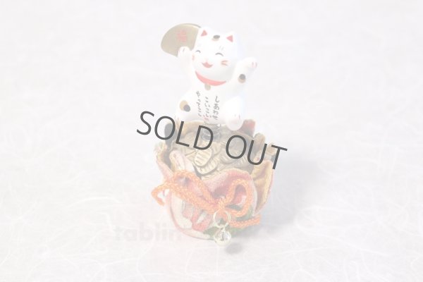 Photo1: Japanese Lucky Cat Tokoname yaki ware Porcelain Maneki Neko pyonko 3.7inch