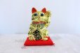 Photo1: Japanese Lucky Cat Tokoname ware Porcelain Maneki Neko Gold r cushion H24cm (1)