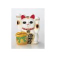 Photo5: Japanese Lucky Cat Tokoname yaki ware Porcelain Maneki Neko ryoteage 10.2 inch (5)