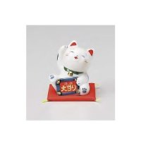 Japanese Lucky Cat Tokoname yaki ware Porcelain Maneki Neko mangan za 3.3inch