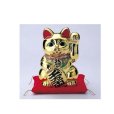 Photo4: Japanese Lucky Cat Tokoname ware Porcelain Maneki Neko Gold r cushion H24cm (4)