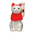 Photo11: Japanese Lucky Cat Tokoname ware YT Porcelain Maneki Neko slim white H25cm