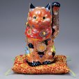 Photo12: Japanese Lucky Cat Kutani Porcelain Maneki Neko sai mori H27cm