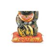 Photo3: Japanese Lucky Cat Kutani yaki ware Porcelain Maneki Neko black sakari nanago (3)