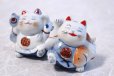 Photo2: Japanese Lucky Cat Tokoname yaki ware Porcelain Maneki Neko Fukunokami 2.4inch (2)