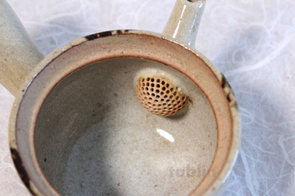 Photo5: Shigaraki Japanese tea pot kyusu sode pottery tea strainer 230ml