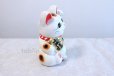 Photo5: Japanese Lucky Cat Tokoname ware YT Porcelain Maneki Neko dance white H23cm (5)