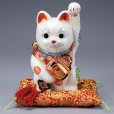 Photo2: Japanese Lucky Cat Kutani Porcelain Maneki Neko kozuchi mori H26.5cm (2)
