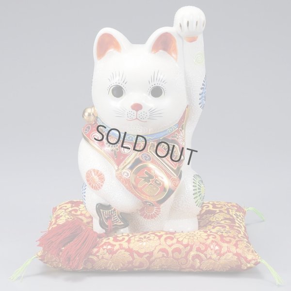 Photo2: Japanese Lucky Cat Kutani Porcelain Maneki Neko kozuchi mori H26.5cm