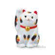 Photo1: Japanese Lucky Cat Kutani yaki ware Porcelain Maneki Neko mike H 11.5cm (1)