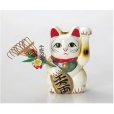 Photo4: Japanese Lucky Cat Tokoname yaki ware Porcelain Maneki Neko fuku High 7.5 inch (4)