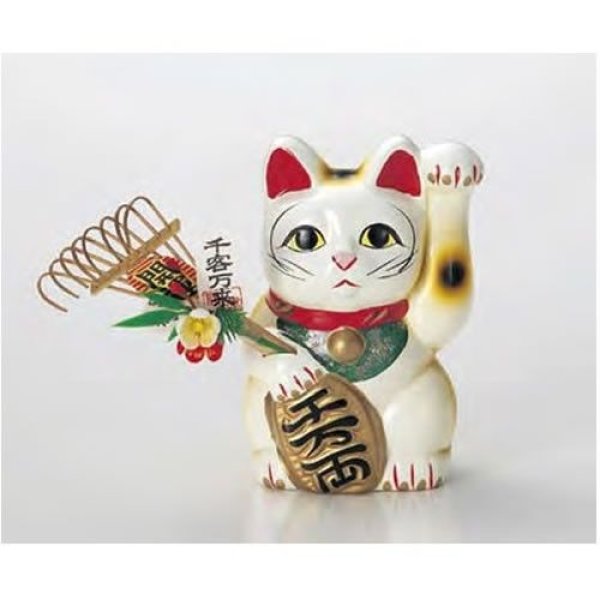 Photo4: Japanese Lucky Cat Tokoname yaki ware Porcelain Maneki Neko fuku High 7.5 inch