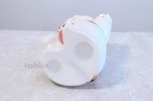 Other Images1: Japanese Lucky Cat Tokoname ware YT Porcelain Maneki Neko dance white H23cm