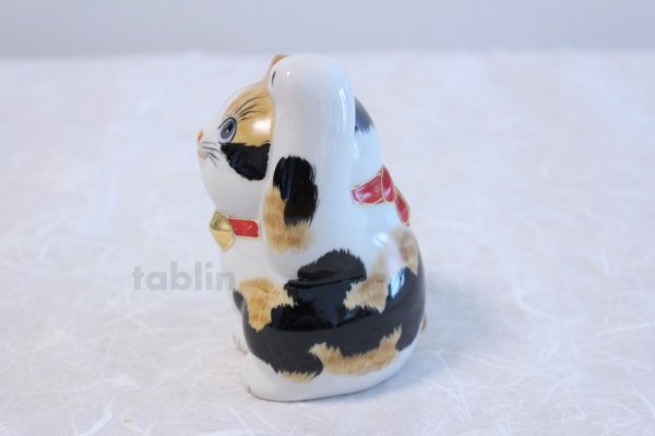Photo4: Japanese Lucky Cat Kutani yaki ware Porcelain Maneki Neko Ryote mike H 11.8cm