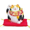 Photo1: Japanese Lucky Cat Kutani yaki ware Porcelain Kenaga mike H 12cm (1)