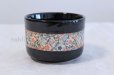 Photo2: Tokoname ware Japanese matcha tea bowl chawan obi flower line black (2)