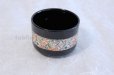 Photo4: Tokoname ware Japanese matcha tea bowl chawan obi flower line black (4)