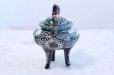 Photo3: Kutani Porcelain Japanese incense burner Waritori Karakusa M3 H15cm (3)