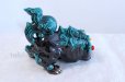 Photo3: Japanese Leo Shishi Dragon Lion dog Kutani Porcelain arrow kochi green H23cm (3)