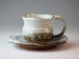 Photo12: Hagi ware Japanese pottery mug coffee tea cup Kashun with saucer 170ml