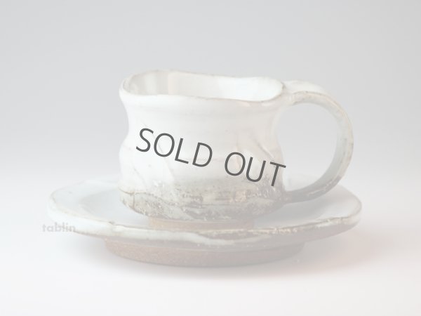 Photo12: Hagi ware Japanese pottery mug coffee tea cup Kashun with saucer 170ml