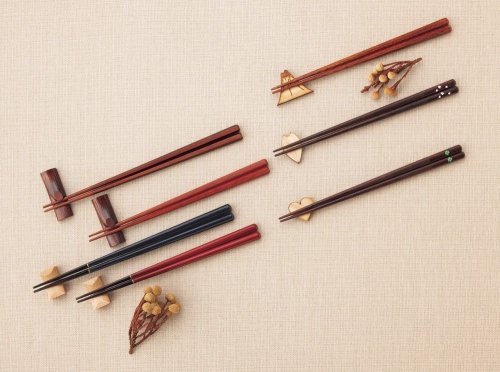 Other Images1: Sakura saku Japanese lacquer chopsticks & rest Cherry blossoms shape Gift set