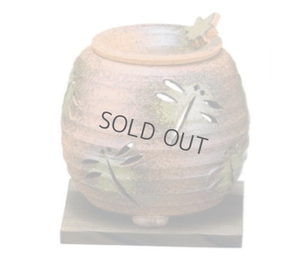 Photo12: Tokoname YT Japanese green tea aroma Incense Burner Sekiryu br dragonfly H11cm