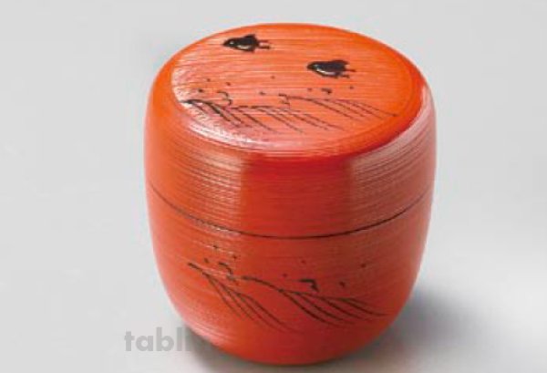 Photo4: Tea Caddy Japanese Natsume Echizen Urushi lacquer Matcha container hakeme bird