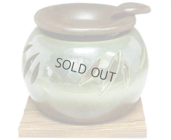 Photo9: Tokoname YT Japanese green tea aroma Tea Incense Burner Yamafusa leaf H8.4cm