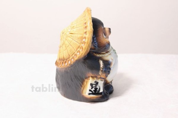 Photo5: Shigaraki pottery Japanese Tanuki Cute Raccoon Dog fukufuku H19cm