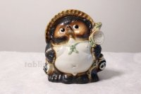 Shigaraki pottery Japanese Tanuki Cute Raccoon Dog fukufuku H19cm