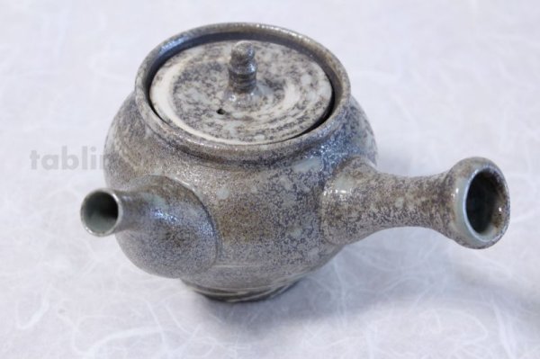 Photo3: Shigaraki pottery Japanese tea pot kyusu Nerikomi pottery tea strainer 400ml