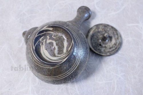 Other Images3: Shigaraki pottery Japanese tea pot kyusu Nerikomi pottery tea strainer 400ml