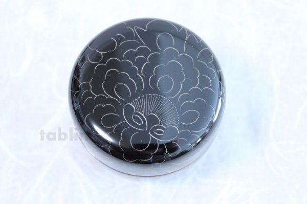 Photo5: Tea Caddy Japanese Natsume Echizen Urushi lacquer Matcha container peony pattern