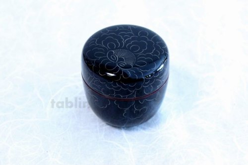 Other Images2: Tea Caddy Japanese Natsume Echizen Urushi lacquer Matcha container peony pattern