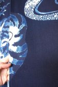Photo2: Noren CSMO Japanese door curtain tiger indigo dyeing blue 85 x 130cm (2)