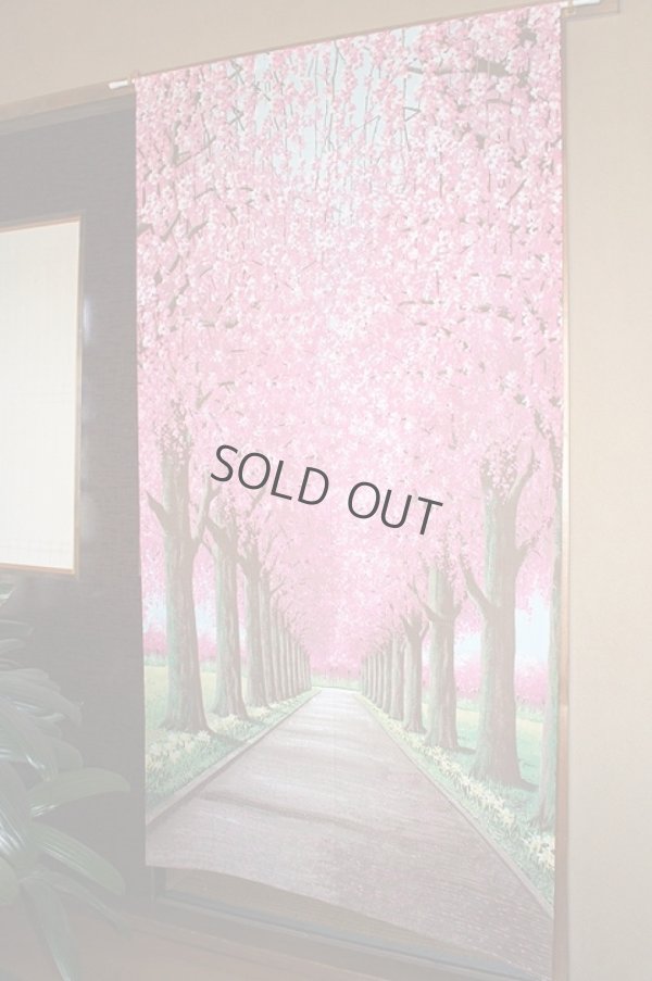 Photo1: Noren CSMO Japanese door curtain Sakura Allee pink 85 x 170cm