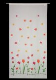 Photo1: Noren CSMO Japanese door curtain Campus Flower white 85 x 170cm (1)