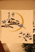 Photo6: Noren CSMO Japanese door curtain Wisdom of the forest - Dayflower navy 85 x 90cm