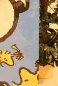 Photo3: Noren CSMO Japanese door curtain Snoopy & Woodstock aqua 85 x 150cm (3)